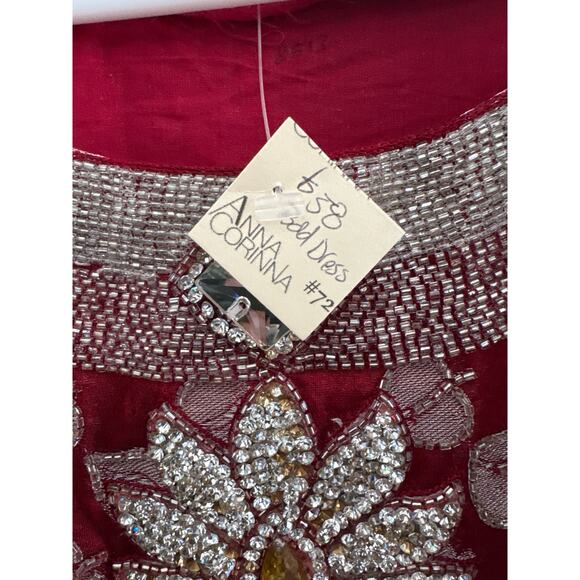Vintage Anna Corinna tunic sheer sleeves beaded and gemstones small - Picture 3 of 13